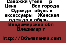 Сапожки утепл. 39р. › Цена ­ 650 - Все города Одежда, обувь и аксессуары » Женская одежда и обувь   . Владимирская обл.,Владимир г.